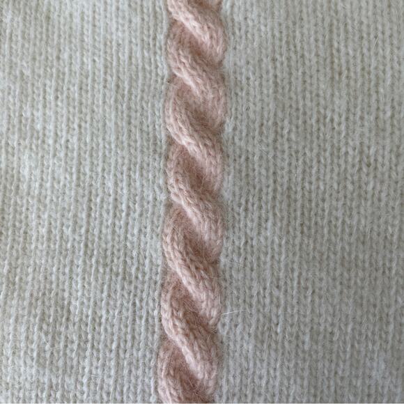 Russ Knit Connection Lambswool Angora Cream Blush Pink Vintage Sweater M - Picture 5 of 8